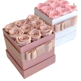 Caja Rectangular con 09 Rosas